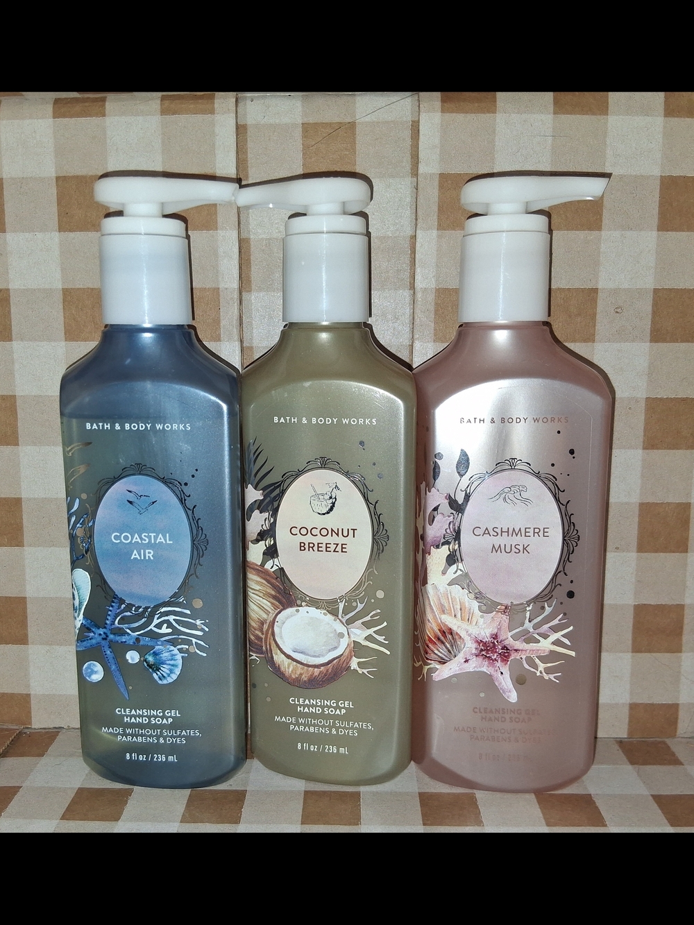 Bath & Body Works Coastal Air, Coconut Breeze & Cashmere Musk Hand Soap Lot Of 3